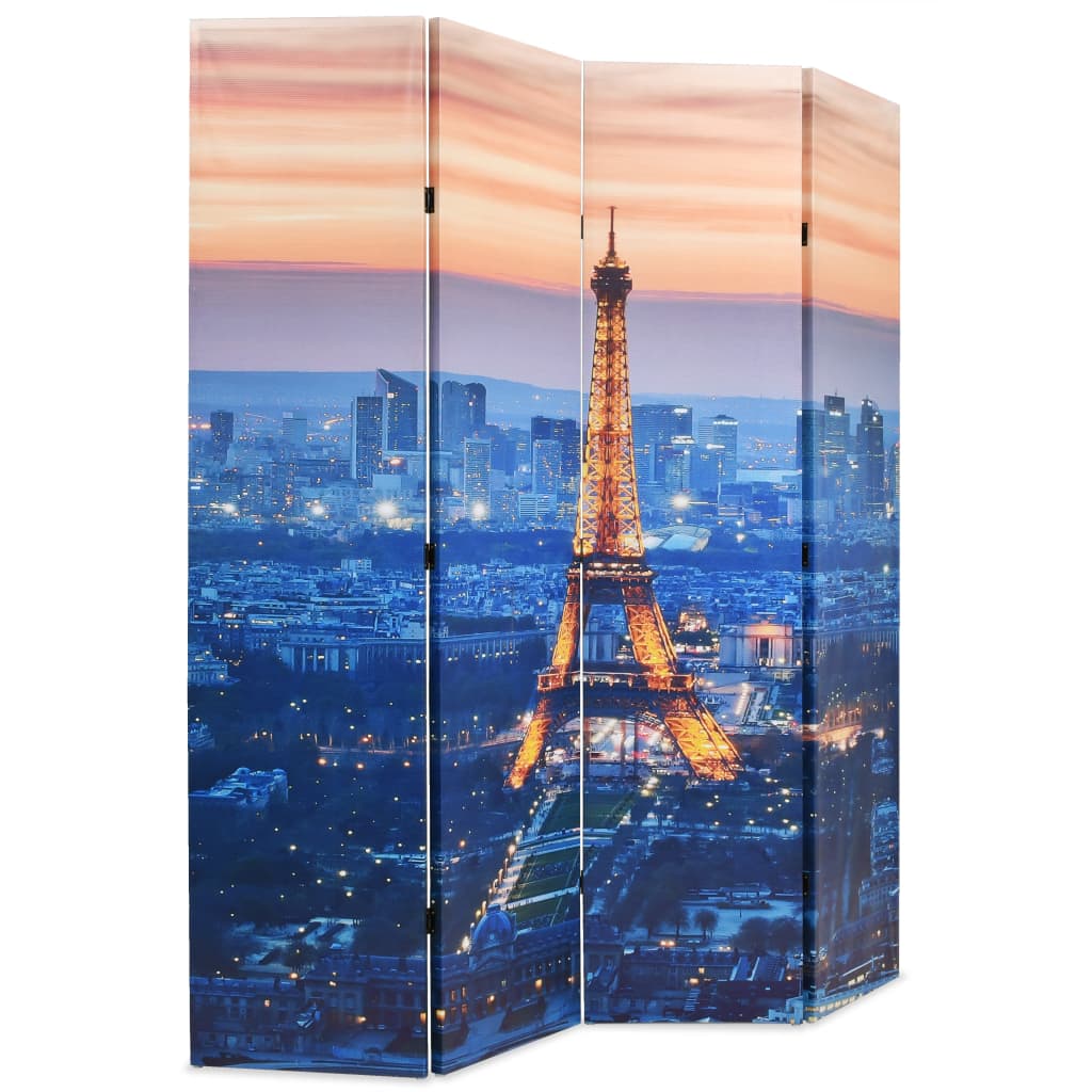vidaXL Сгъваем параван за стая, 160x170 см, нощен Париж