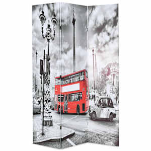 Skládací paraván 120 x 170 cm Londýnský autobus černobílý