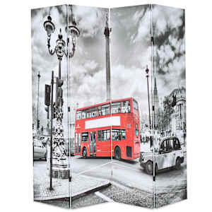 Skládací paraván 160 x 170 cm Londýnský autobus černobílý - obrázek 1