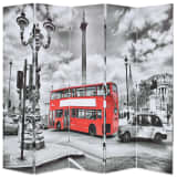 vidaXL Biombo divisor plegable 200x180 cm bus Londres blanco y negro