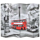vidaXL Raumteiler klappbar 228 x 180 cm London Bus Schwarz-Weiß