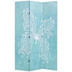 vidaXL kokkupandav sirm 120 x 170 cm liblikaga, sinine