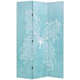 vidaXL Zložljiv paravan 120x180 cm moder metulj