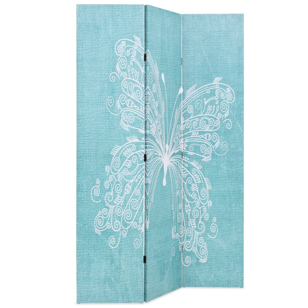 vidaXL Cloison de séparation pliable 120 x 170 cm Papillon Bleu