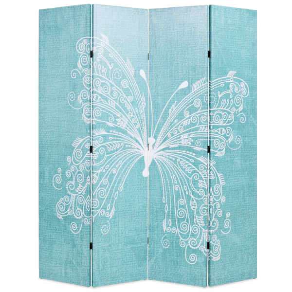 vidaXL kokkupandav sirm 160 x 170 cm liblikaga, sinine