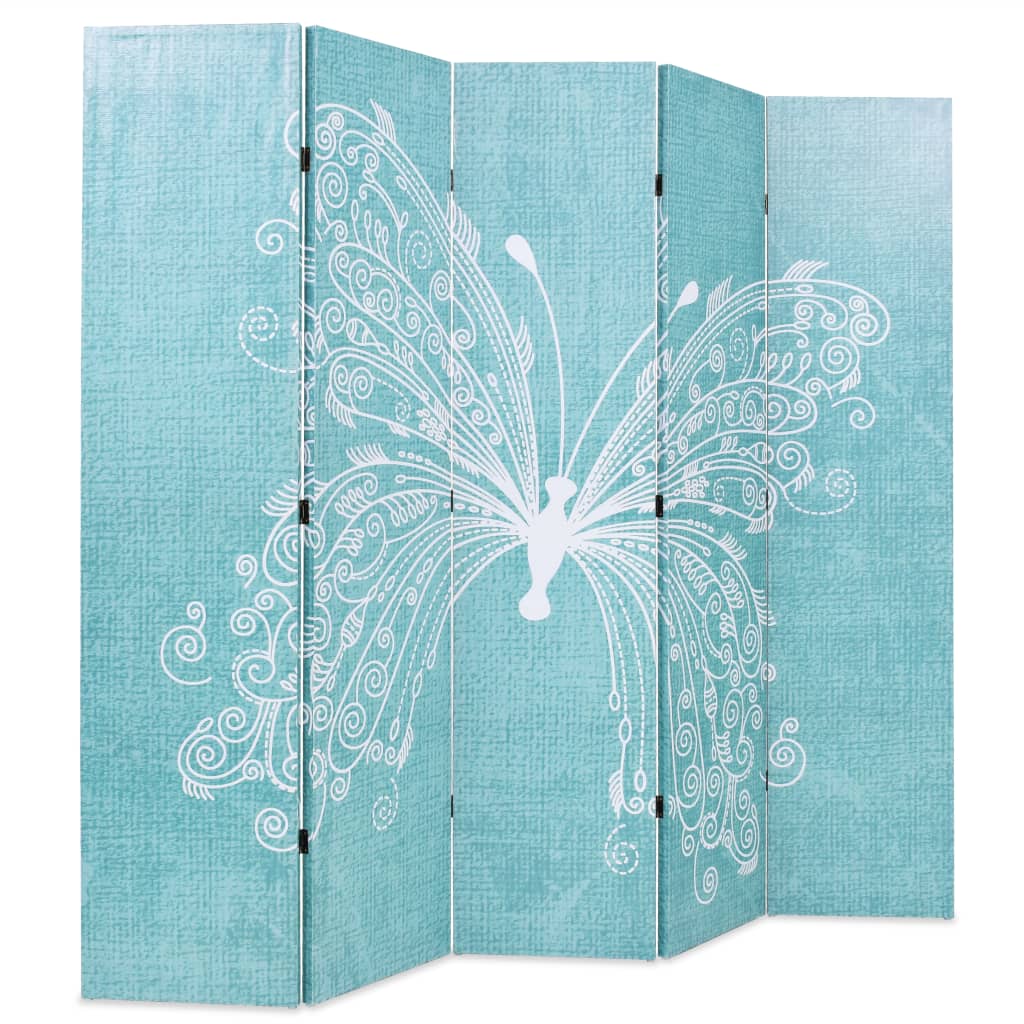 Thumbnail - vidaXL Raumteiler klappbar 200 x 170 cm Schmetterling Blau