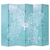 vidaXL Cloison de séparation pliable 228 x 180 cm Papillon Bleu