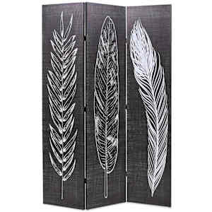 vidaXL kokkupandav sirm 120 x 170 cm, suled, must ja valge