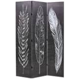 vidaXL Raumteiler klappbar 120 x 180 cm Federn Schwarz-Weiß