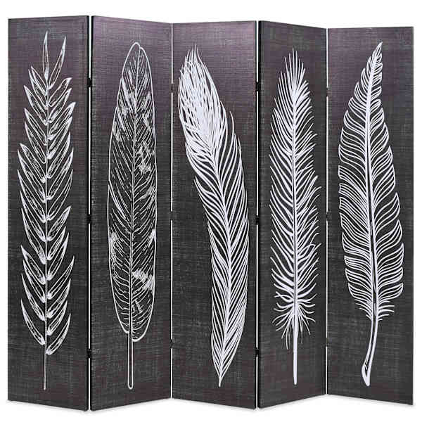 vidaXL kokkupandav sirm 200 x 170 cm, suled, must ja valge