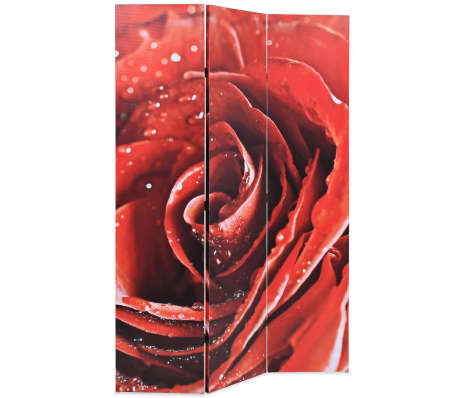 vidaXL Biombo dobrável com estampa de rosa vermelha 120x170 cm