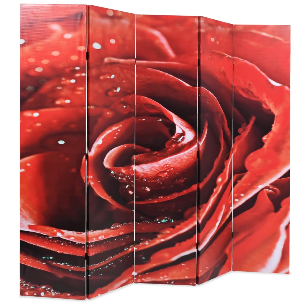 Piros rózsa mintás paraván 200 x 170 cm 