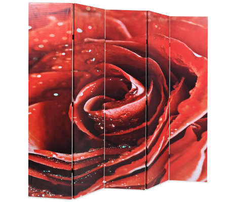 vidaXL Skládací paraván 200 x 170 cm růže červený