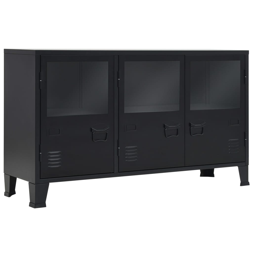 

vidaXL Sideboard Metal Industrial Style 47.2"x13.8"x27.6" Black