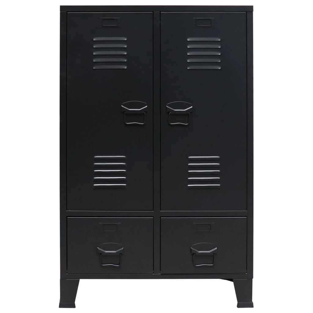 

vidaXL Kledingkast industriële stijl 67x35x107 cm metaal zwart