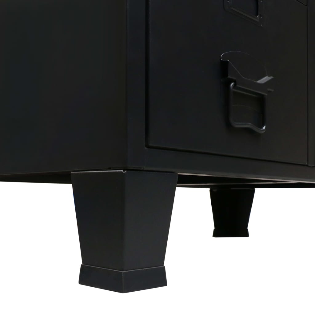 Ipari stílusú fekete fém ruhásszekrény 67 x 35 x 107 cm 