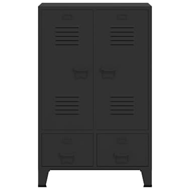 vidaXL Roupeiro estilo industrial em metal 67x35x107 cm preto[3/9]