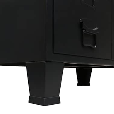 vidaXL Roupeiro estilo industrial em metal 67x35x107 cm preto[6/9]