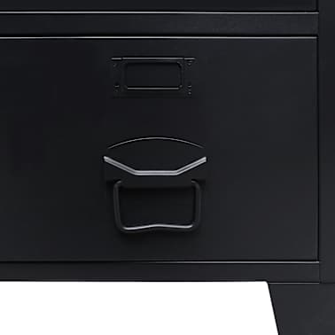 vidaXL Roupeiro estilo industrial em metal 67x35x107 cm preto[8/9]