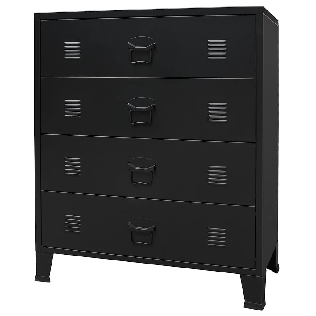 

vidaXL Chest of Drawers Metal Industrial Style 30.7"x15.7"x36.6" Black