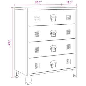 Skříň se zásuvkami kovová industriální styl 78x40x93 cm černá - obrázek 13