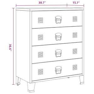 Skříň se zásuvkami kovová industriální styl 78x40x93 cm černá - obrázek 14