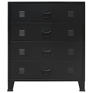 Skříň se zásuvkami kovová industriální styl 78x40x93 cm černá - obrázek 4