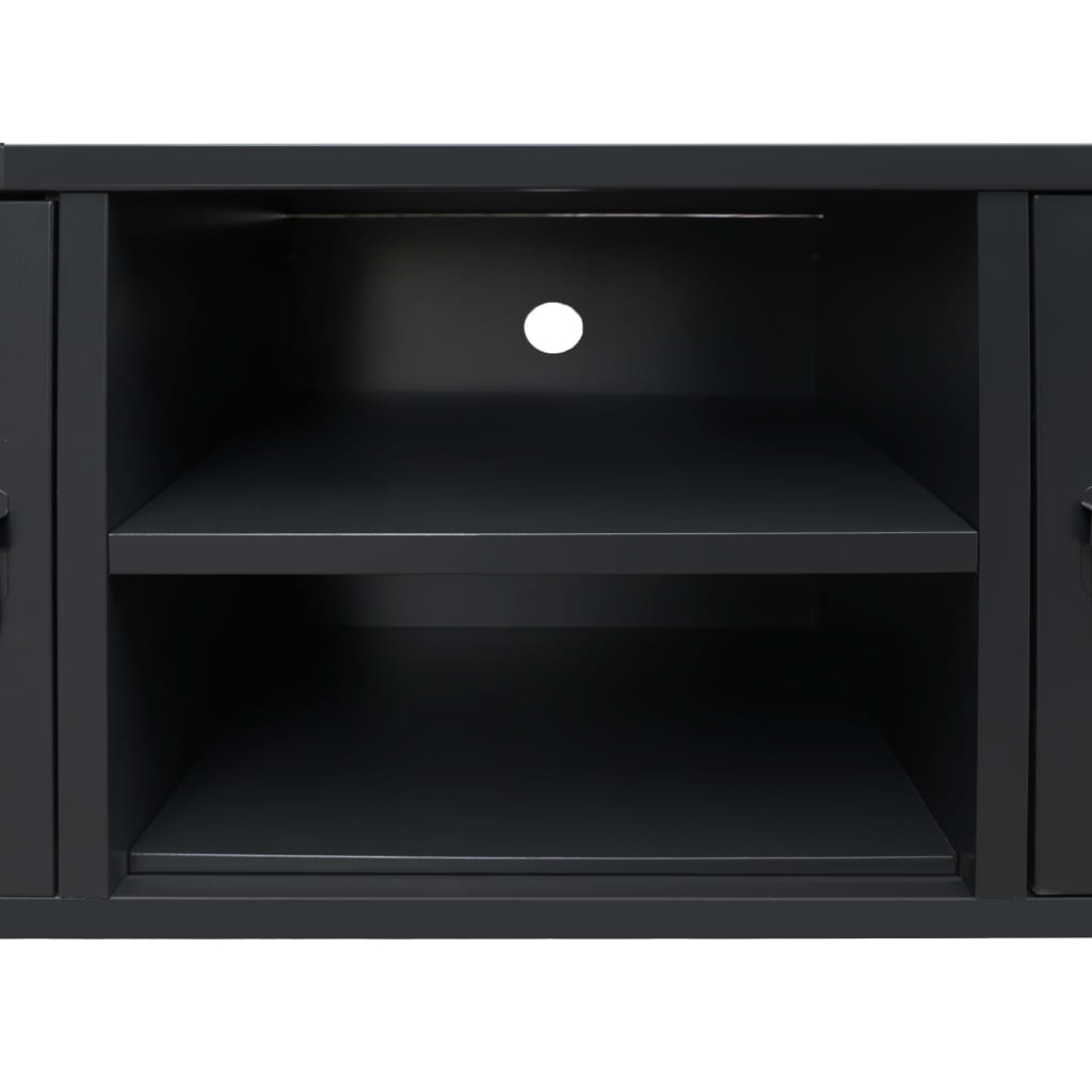 Meuble TV Métal Style industriel 120 x 35 x 48 cm Noir | meublestv.fr 7