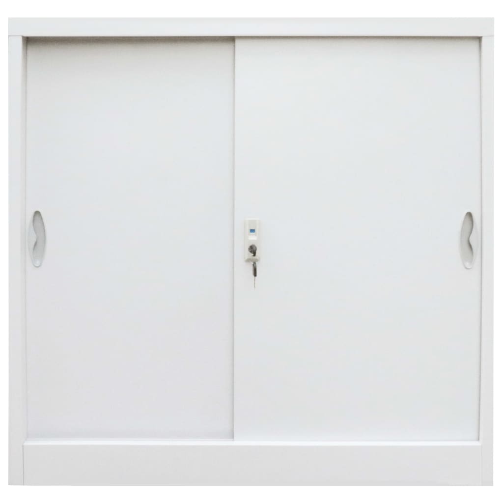 

vidaXL Kantoorkast met schuifdeuren 90x40x90 cm metaal grijs