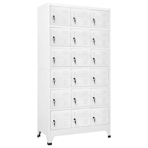 vidaXL lukustatav hoiukapp 18 sektsiooniga, teras 90x40x180 cm, hall