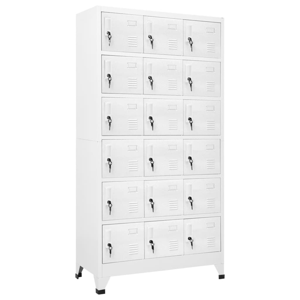 Image of vidaXL Locker Cabinet with 18 Compartments Metal 90x40x180 cm