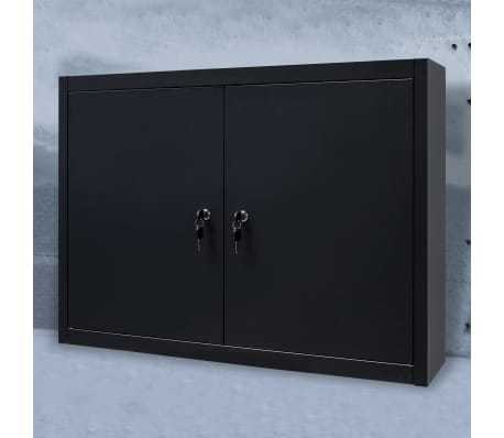 vidaXL Armadio a Parete in Metallo Stile Indutriale 80x19x60 cm Nero