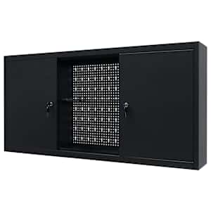 vidaXL Prie sienos mont. įrankių spinelė, metalas, 120x19x60cm, juoda