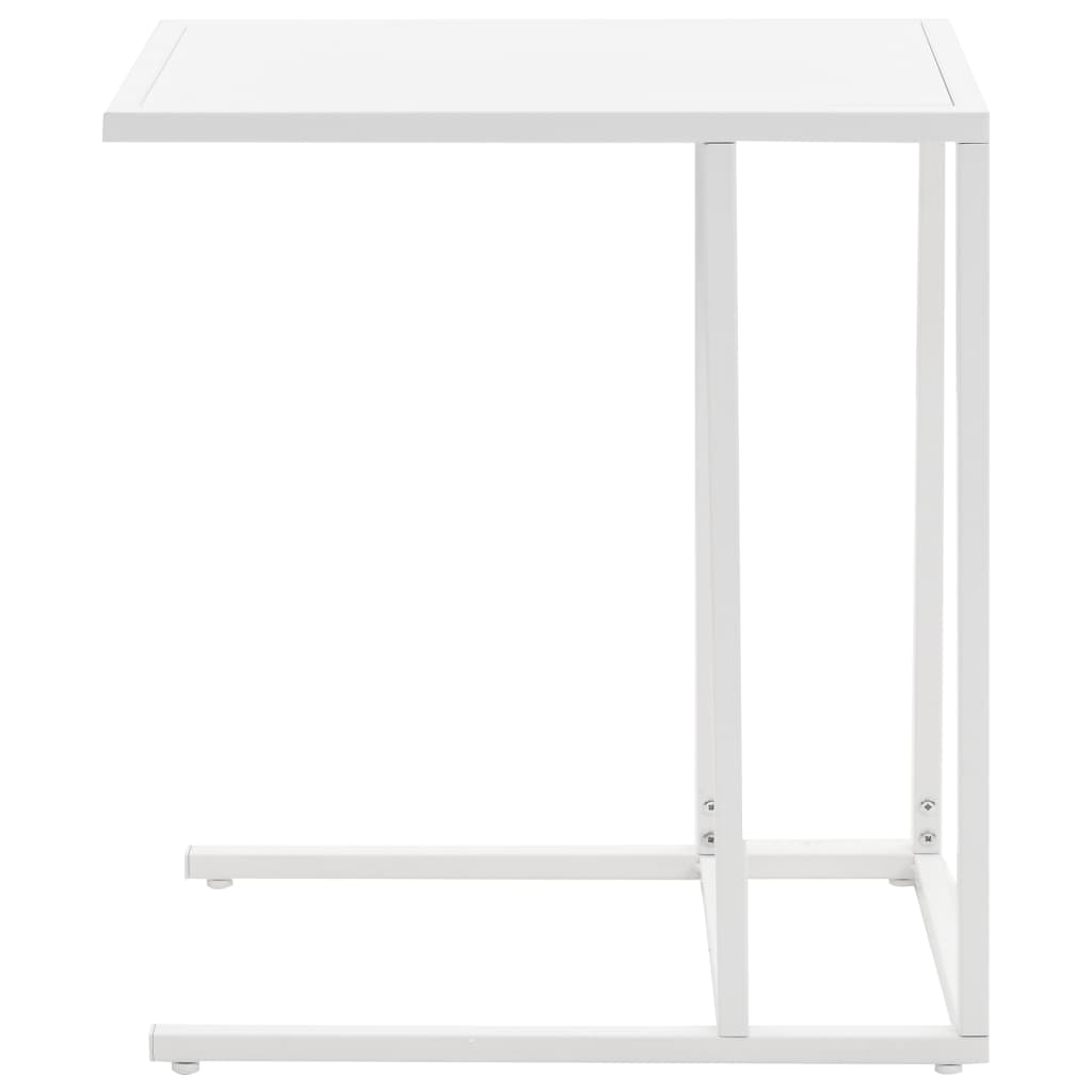 vidaXL Τραπέζι Βοηθητικό Σχήματος «C» Λευκό 35 x 55 x 65 εκ. Μεταλλικό