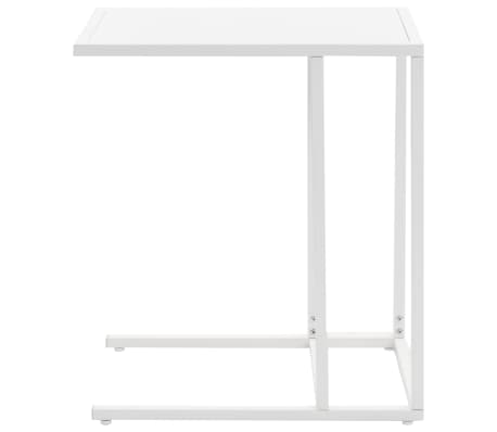 vidaXL Table en C Métal 35 x 55 x 65 cm Blanc