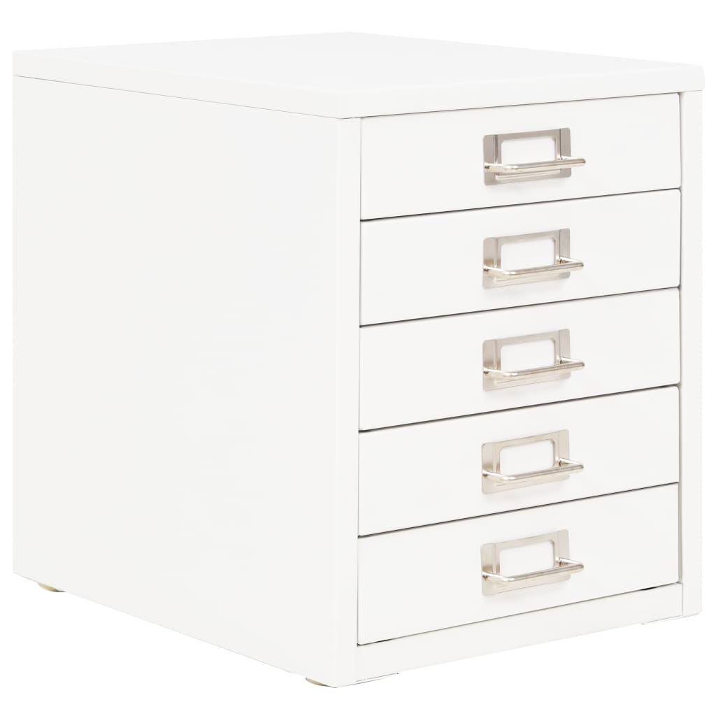 

vidaXL Filing Cabinet with 5 Drawers Metal 11"x13.8"x13.8" White