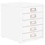 vidaXL Schedario in Metallo con 5 Cassetti 28x35x35 cm Bianco