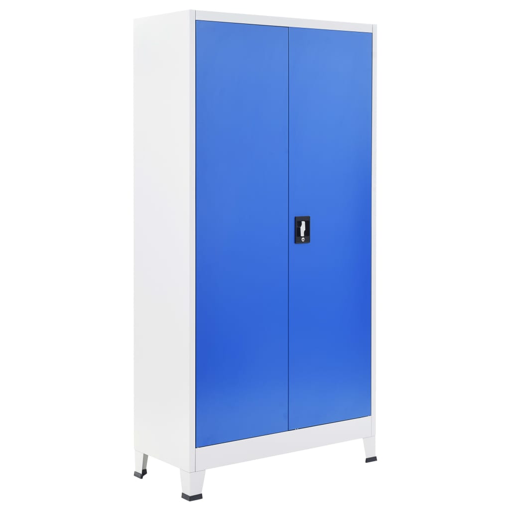 

vidaXL Kantoorkast 90x40x180 cm metaal grijs en blauw