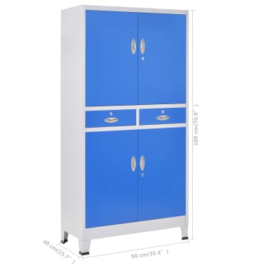 Vidaxl Office Cabinet With 4 Doors Metal 35 X15 7 X70 9 Gray 4 Doors Metal 35 X15 7 X70 9