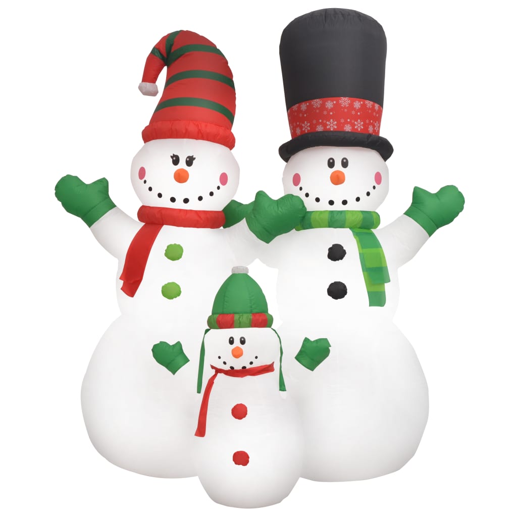 Vánoční nafukovací rodina sněhuláků LED IP44 240 cm