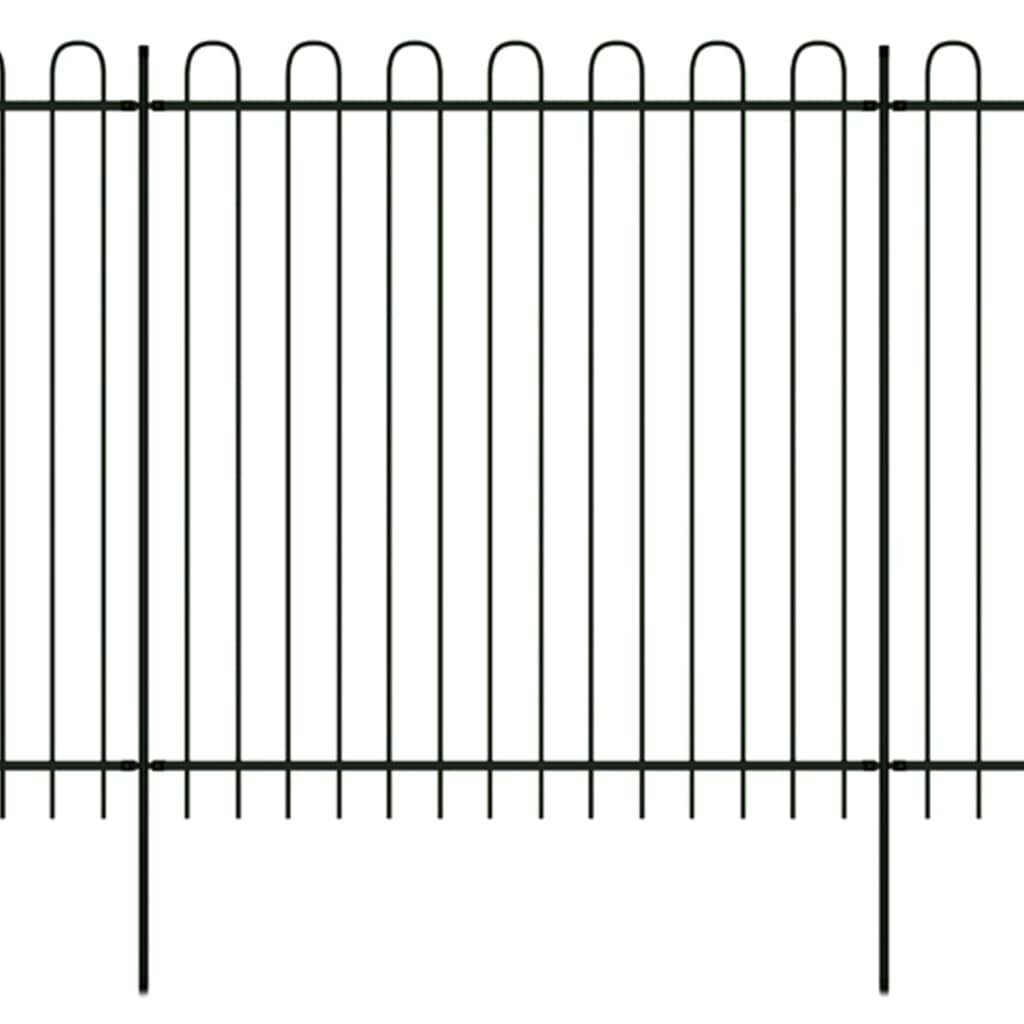 vidaXL Turva-aita lenkkikärjillä teräs 600×200 cm musta