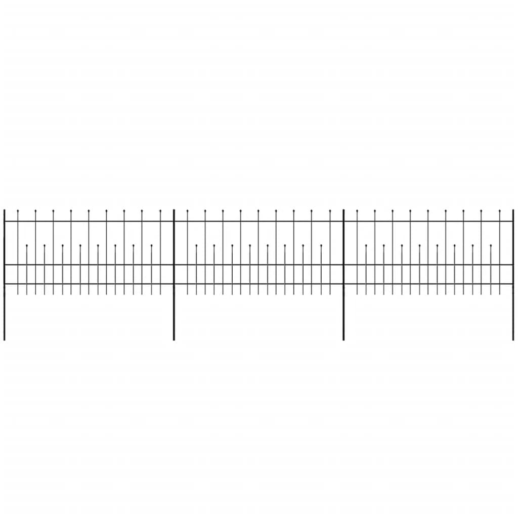 vidaXL Palisádový plot s hrotmi, oceľ 600x100 cm, čierny
