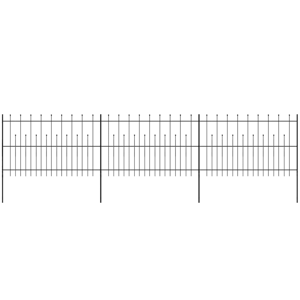 vidaXL Ogrodzenie palisadowe z grotami, stal, 600x120 cm, czarne