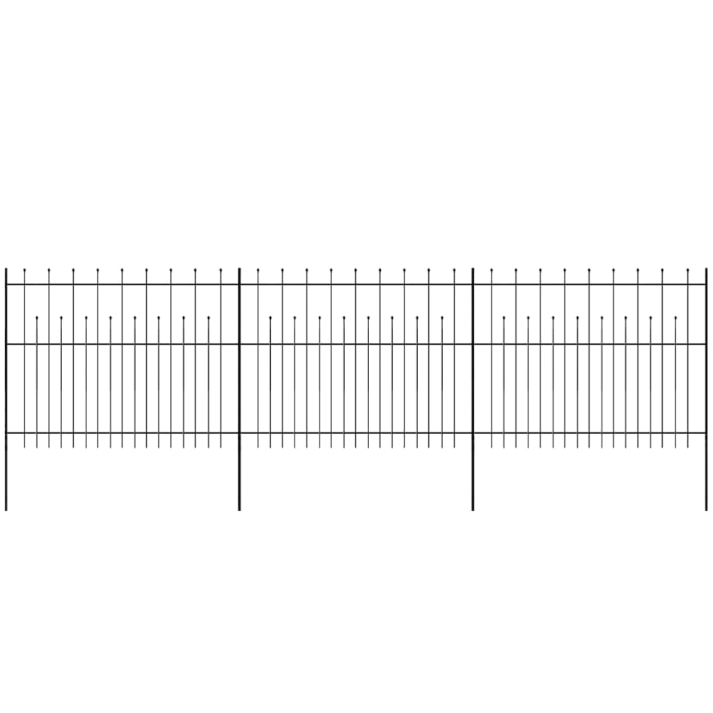 vidaXL Apsaug. strypų tvora, juoda, plienas, 600x150cm