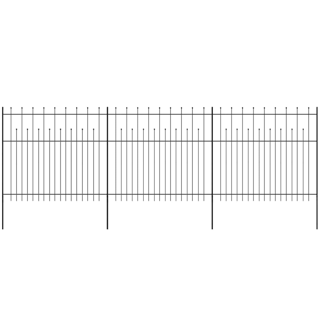 vidaXL Apsaug. strypų tvora, juoda, plienas, 600x175cm