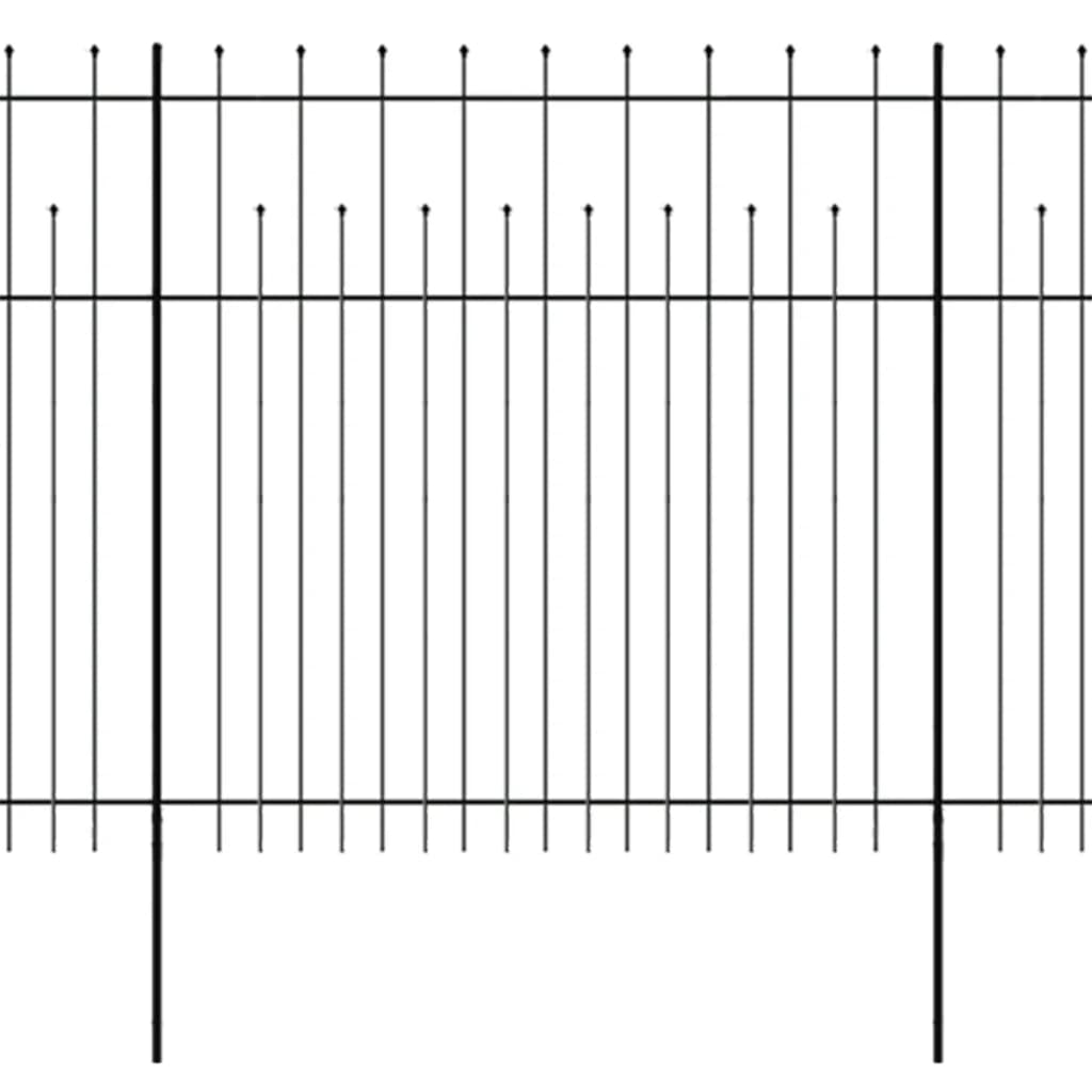 vidaXL Valla de seguridad estacada con puntas acero negro 600x200 cm N/A