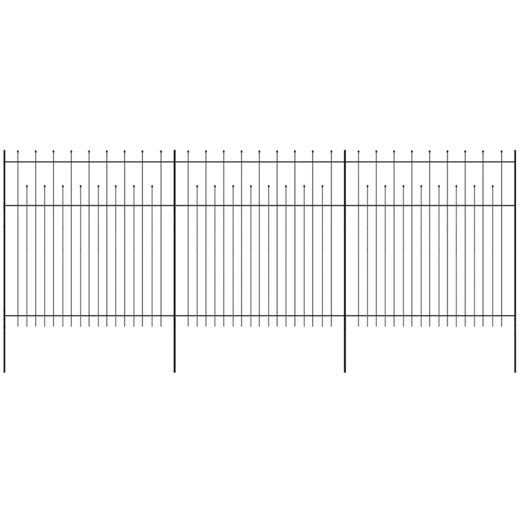 vidaXL Sikkerhets palisadegjerde med spiss topp stål 600x200 cm svart