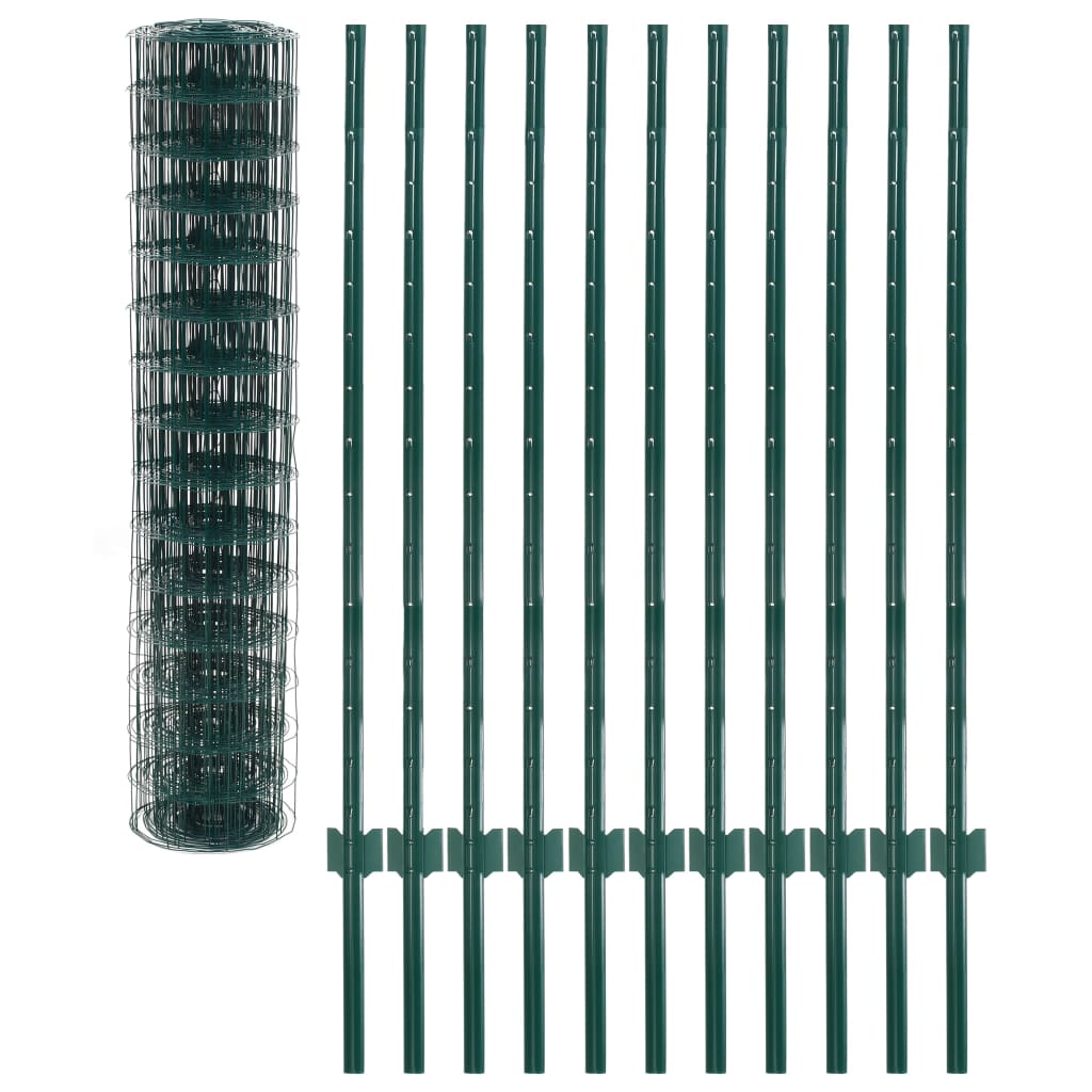 vidaXL Gard Euro, verde, 20 x 1,2 m, oțel