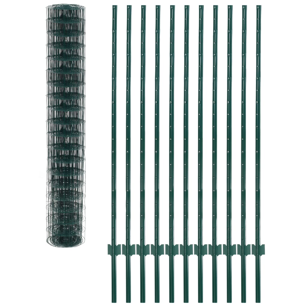 vidaXL Euro Fence zöld acélkerítés 20 x 1,5 m