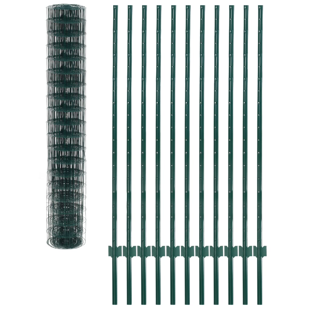 vidaXL Gard Euro, verde, 20 x 1,5 m, oțel